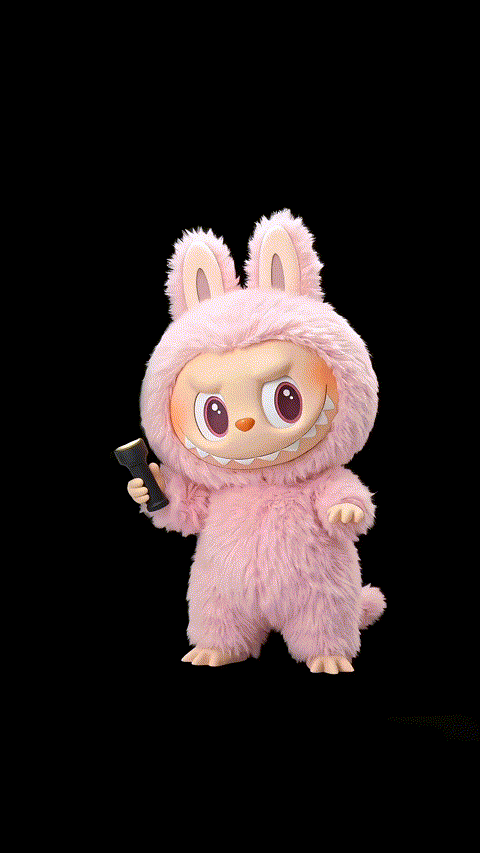 pink labubu flashlight