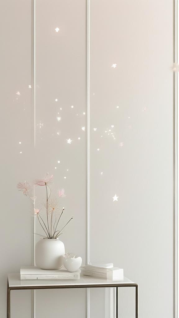 Soft and dreamy minimalist white wallpaper with delicate pastel pink